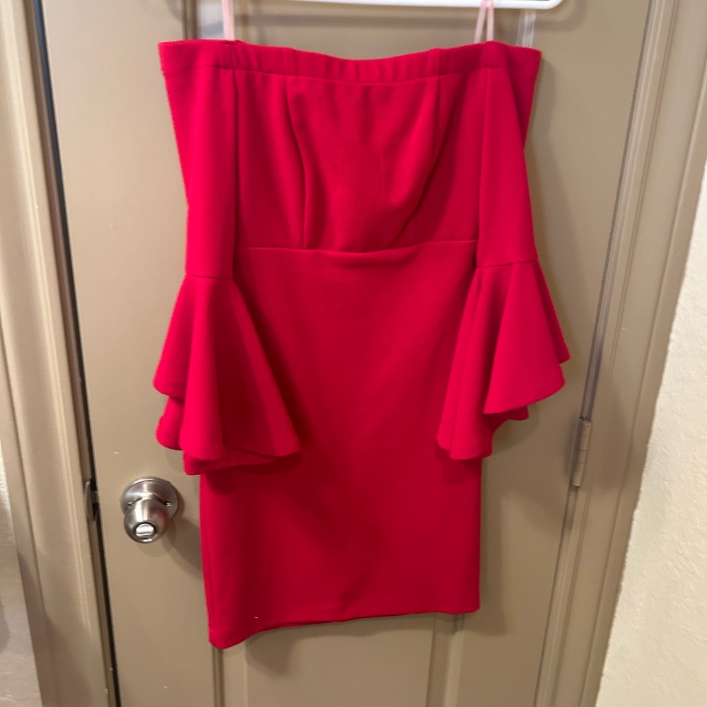 Elegant Red Off-Shoulder Dress